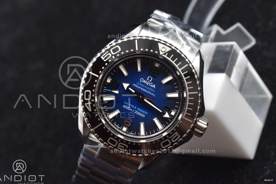6000M Ultra Best Super SBF Dial 1:1 SS Clone Blue Bracelet A8912 Edition Deep SS on Seamaster Deep 0108